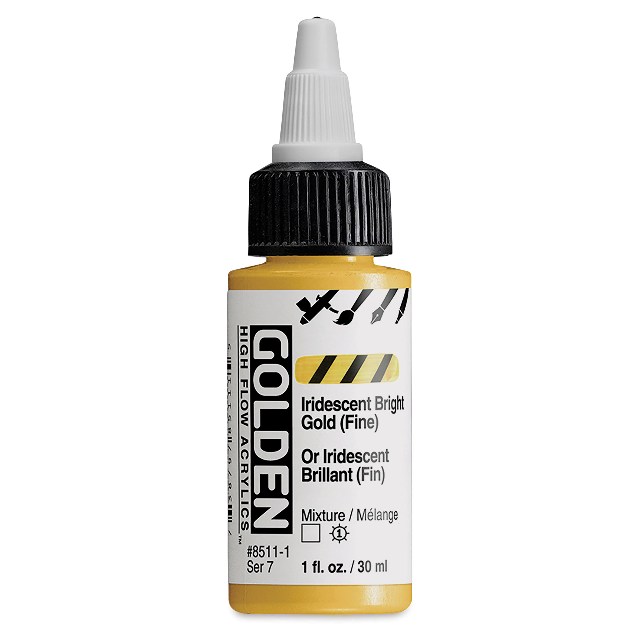 Golden High Flow Acrylics Iridescent Bright Gold Fine 1 oz.