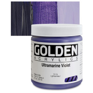 Golden Heavy Body Artist Acrylics - Ultramarine Violet, 8 oz jar