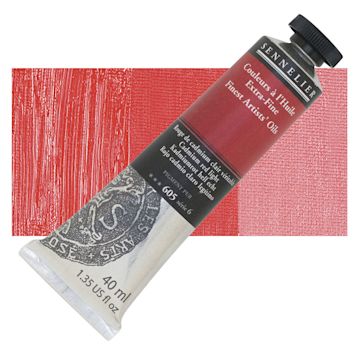 Open in modal - Sennelier Artists' Extra Fine Oil Paint - Cadmium Red Light, 40 ml tube and swatch