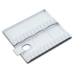 Holbein Aluminum Folding Watercolor Palettes - 26 Well size shown open with Thumb slot also open