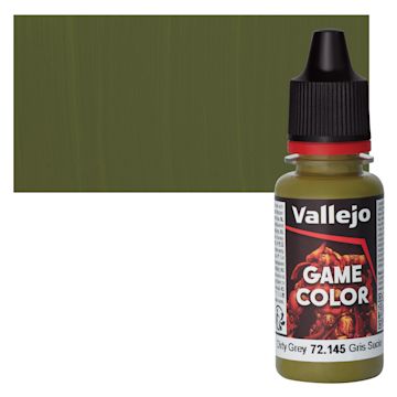 Open in modal - Vallejo Game Color Acrylic Paint - Dirty Grey - Bottle and Swatch