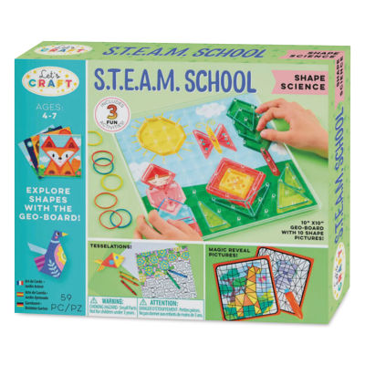 Let's Craft S.T.E.A.M. School Shape Science Set (front of packaging)