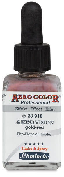 Aero Color Professional Airbrush Colors - Front of Aero Vision Gold-Red bottle
