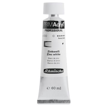 Open in modal - Schmincke Primacryl Professional Acrylic Paint - Zinc White, 60 ml Tube
