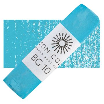 Open in modal - Unison Handmade Pastel - Blue Green 10 pastel and swatch