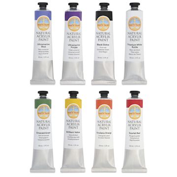 Open in modal - Natural Earth Paint Natural Acrylik Paints - Set of 8, Classic Colors, 59 ml