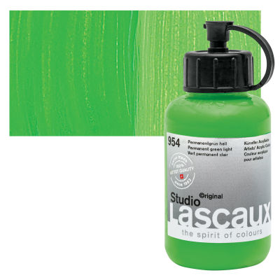 Lascaux Studio Acrylics - Permanent Green Light, 85 ml bottle