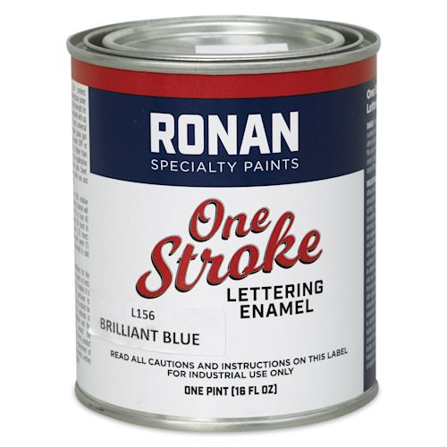 Ronan One Stroke Lettering Enamel Brilliant Blue, Pint BLICK Art