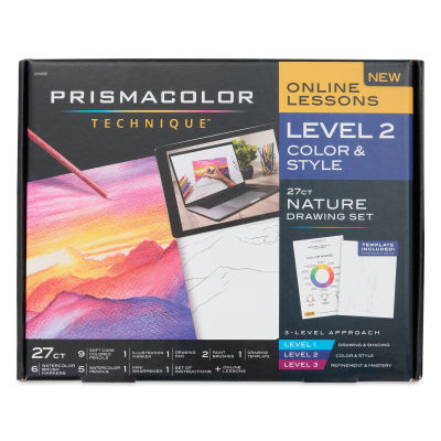 Prismacolor Technique Nature Drawing Set - Level 2, Color & Style (front of box)