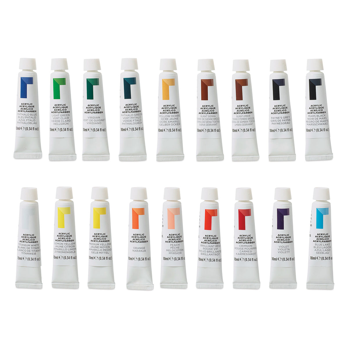 Reeves Acrylic Paint Colour Chart