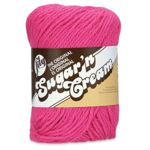 Lily Sugar N' Cream Yarn - 2.5 oz, 4-Ply, Hot Pink