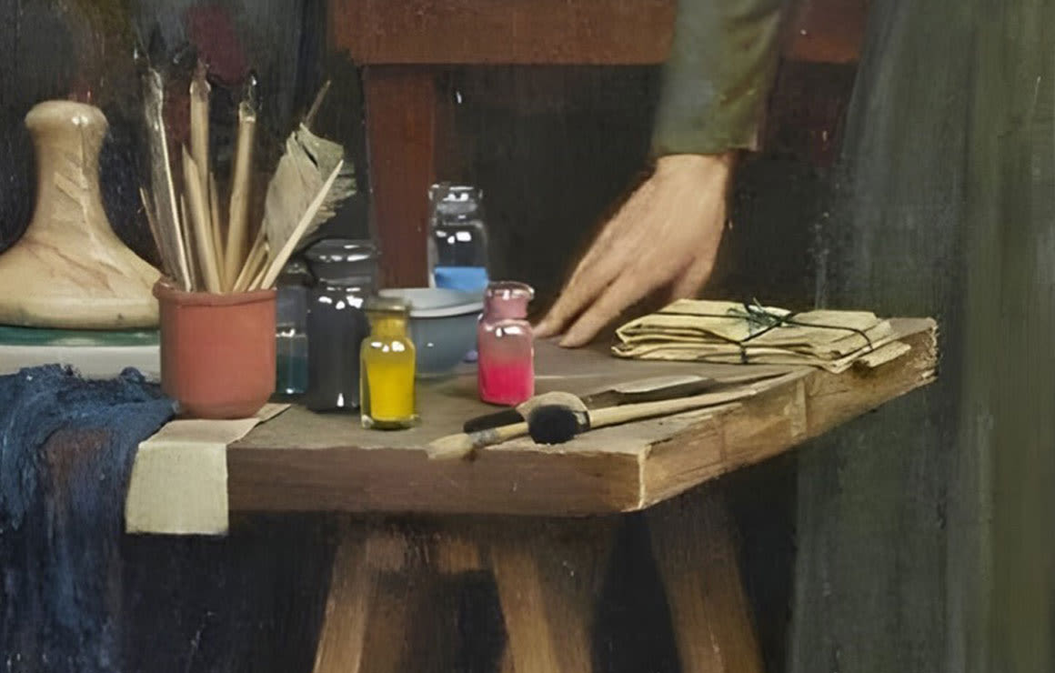 Eleanor Fortescue-Brickdale, “Botticelli's Studio” 1922 (detail)