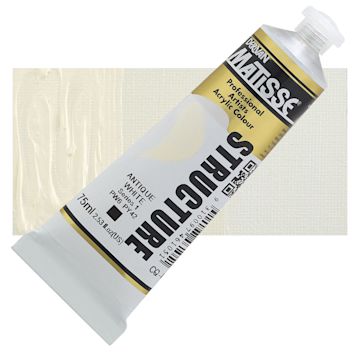 Open in modal - Matisse Structure Paint - Antique White, 75 ml tube and swatch