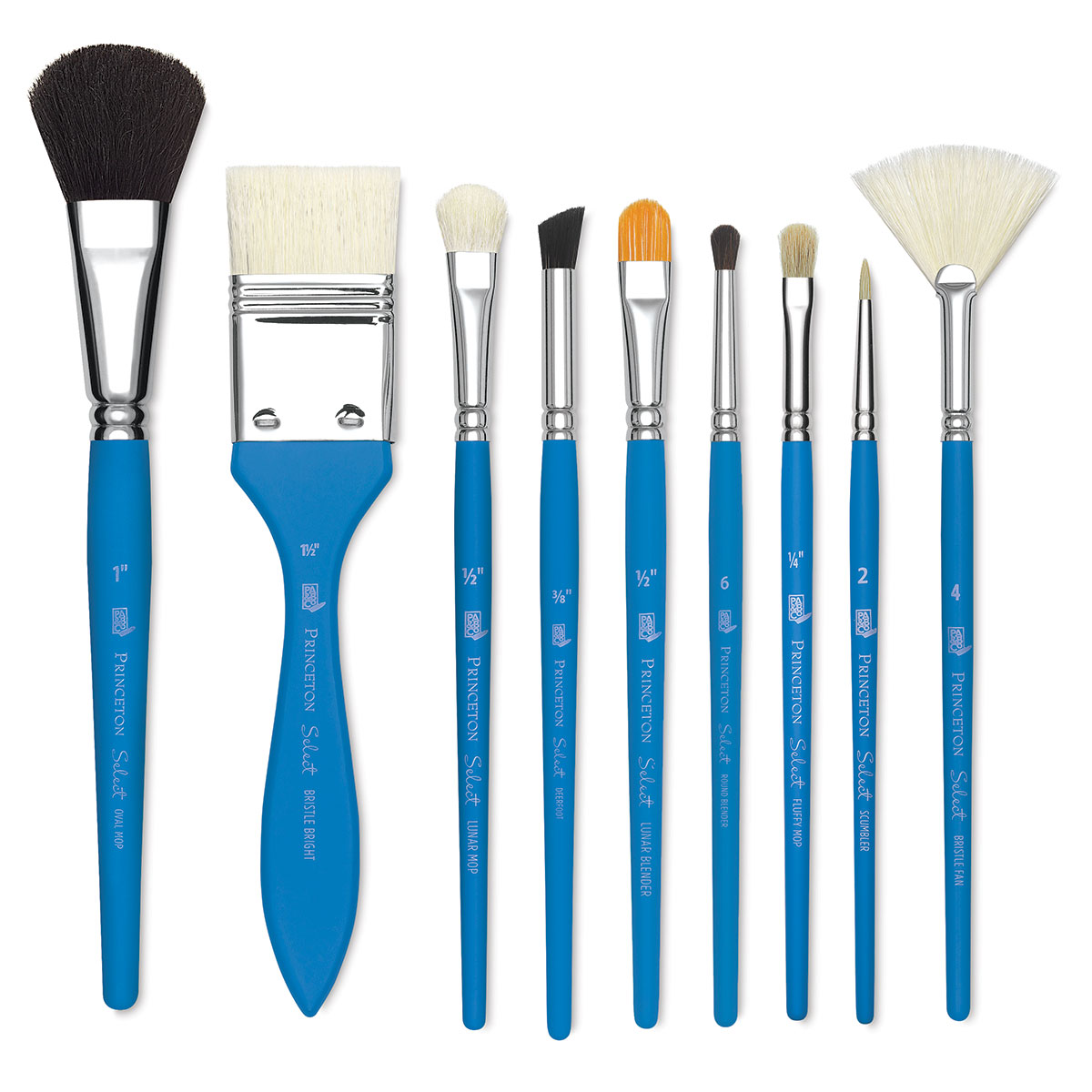 Princeton Velvetouch, Series 3950, Paint Brush Ideal for Multi-media  Projects Acrylic,Oil and Watercolor. Round, Fan, Liner, Mop