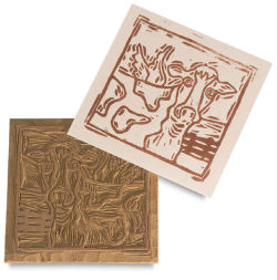Blick Wonder-Cut Linoleum - Examples of cut Linoleum with print shown
