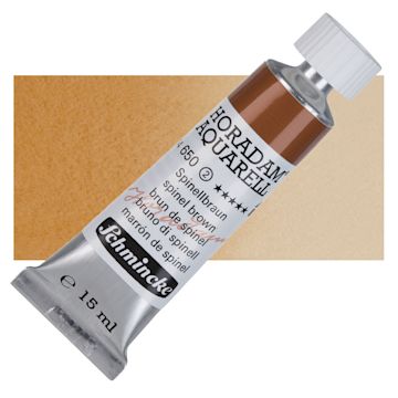 Open in modal - Schmincke Horadam Aquarell Watercolor - Spinel Brown, 15 ml tube and swatch