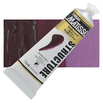 Open in modal - Matisse Structure Paint - Burgundy, 75 ml tube and swatch