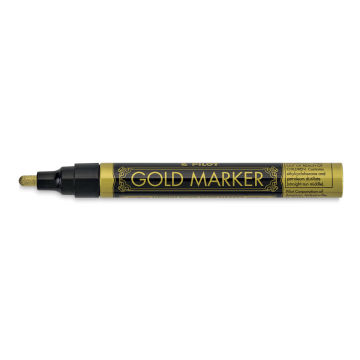 Pilot Gold Marking Pen - Medium Point Gold Pen shown horizontally with cap off