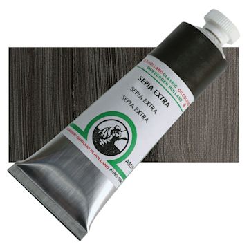 Open in modal - Old Holland Classic Oil Color - Sepia Extra, 40 ml tube and swatch