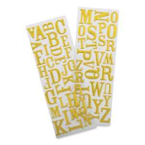 Momenta Alphabet Stickers - Gold Foil, Uppercase, Puffy