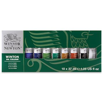 Open in modal - Winsor & Newton Winton Oil Colors - Set of 10 colors, 37 ml tubes front of package