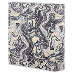The Gift Wrap Company Wrapping Paper - Enchanted Marble, 30" x 5 ft, Roll (Sample wrapped package, Angled view)