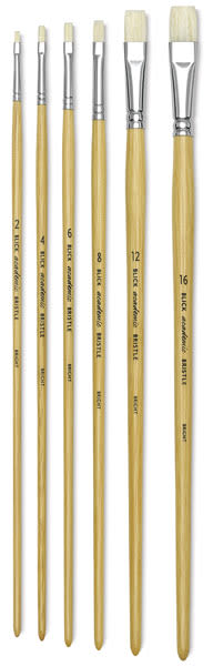 Open in modal - Blick Academic Bristle Brushes, Set of 6, Large
