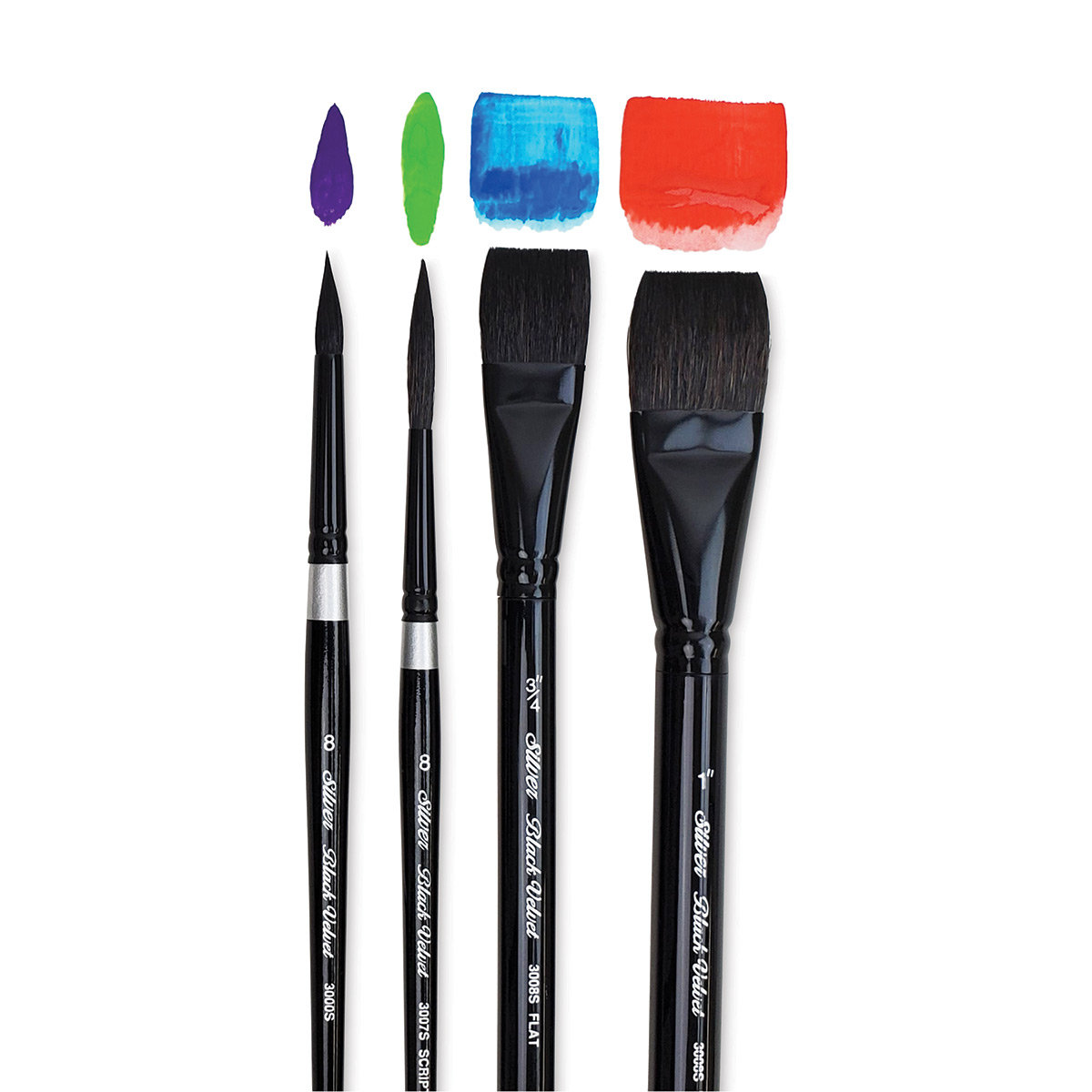 Silver Brush Black Velvet Round Watercolor Brushes Set of 7 - Sitaram  Stationers