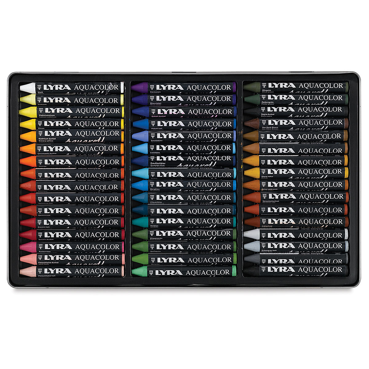 Lyra Aquacolor Crayon Set - Assorted Colors, Water-Soluble, Set of 48