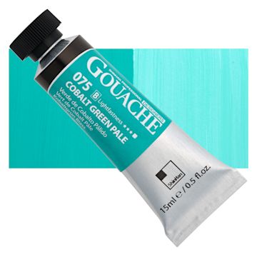 Open in modal - ShinHan Professional Designers Gouache - Cobalt Green Pale, 15 ml tube and swatch