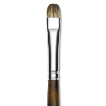 Silver Brush Monza Synthetic Mongoose Artist Brush - Long Handle, Short Filbert, Size 8 (close up)