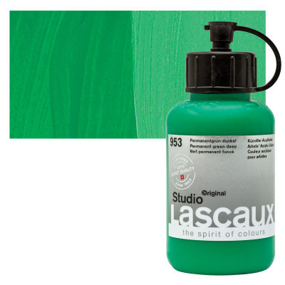 Lascaux Studio Acrylics - Permanent Green Deep, 85 ml bottle