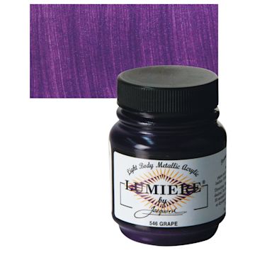 Open in modal - Jacquard Lumiere Acrylic - Grape, 2.25 oz jar and swatch