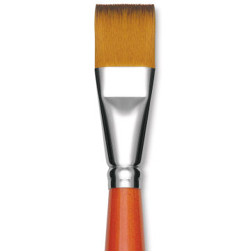 Raphael Golden Kaerell Brush - Flat, Long Handle, Size 23, close-up