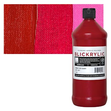 Open in modal - Blickrylic Student Acrylic - Bright Red, Quart and swatch