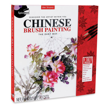 SpiceBox Art Studio Chinese Brush Painting Kit (Front of packaging, Angled)