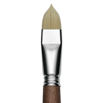 Open in modal - Escoda Futura Synthetic Bristle Brush - Series 5410, Short Filbert, Size 18, Long Handle, close-up
