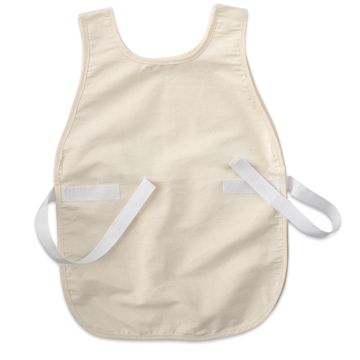 Open in modal - Children's Art Smock - Front view of 16" x 24" flat smock showing ties