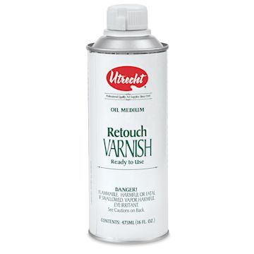 Open in modal - Utrecht Oil Varnishes - Front of 16 oz Retouch Varnish can shown