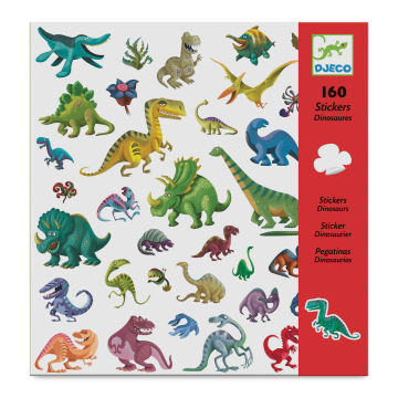 Djeco Sticker Sheets - Dinosaurs, Pkg of 2 Sheets (front of package)