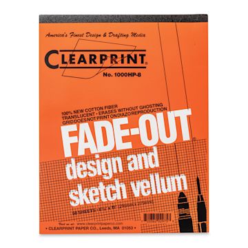 Open in modal - Clearprint Drafting and Design Fade-Out Vellum - 8 1/2" x 11", 8 x 8 Grid, Pad, 50 Sheets
