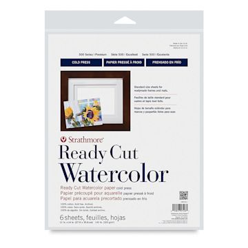 Open in modal - Strathmore Ready Cut Watercolor Sheets - 11" x 14", Cold Press, 6 Sheets