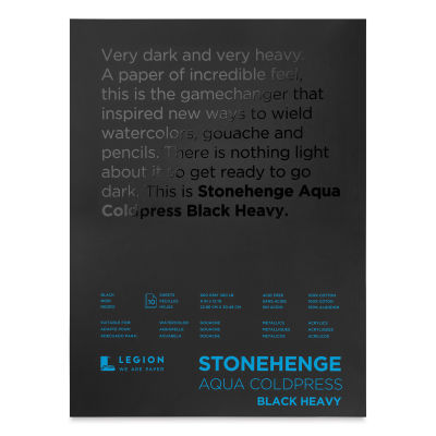 Legion Stonehenge Aqua Black Heavy Watercolor Block - 9 x 12