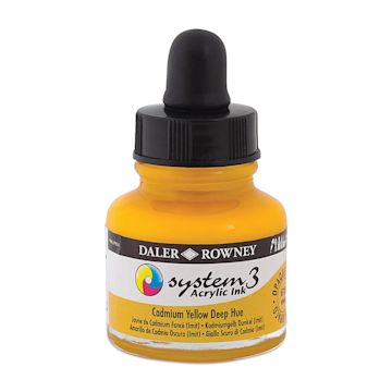 Open in modal - Daler-Rowney System3 Acrylic Ink - Cadmium Yellow Deep Hue, 1 oz