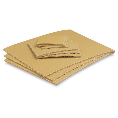 Blick Golden-Cut Linoleum - Angled view of assorted sizes of linoleum sheets