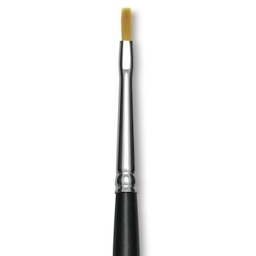 Open in modal - Trekell Synthetic Gold Taklon Brush - Bright, Short Handle, Size 0, close-up