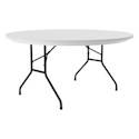 Correll Plastic Resin Folding Table - 29" x 60", Granite, Round Fixed Height
