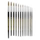 Dynasty Fine Kolinsky Watercolor Round - Several Round Brushes upright
