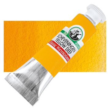 Open in modal - Old Holland Classic Artist Watercolor - Scheveningen Yellow Deep, 6 ml tube and swatch