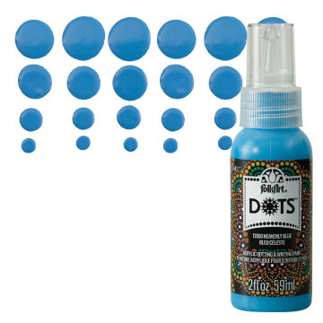 FolkArt Dots Acrylic Paint - Heavenly Blue, Swatch with bottle